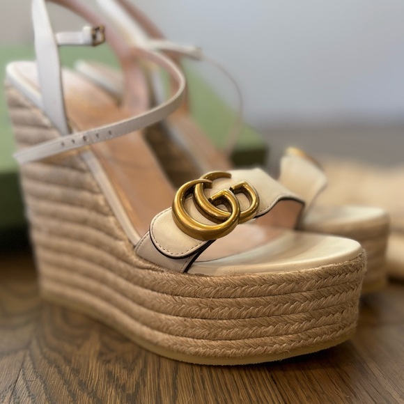 New! Women’s Leather Gucci Espadrilles. Size 5.5 - Picture 1 of 8